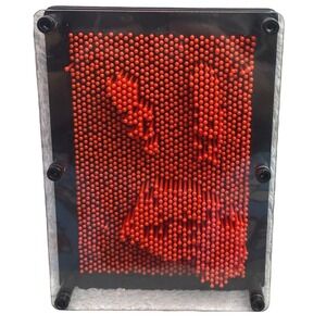 Pin Art 3D Pin Sculpture Red Plastic Pins Sensory Interactive NIB